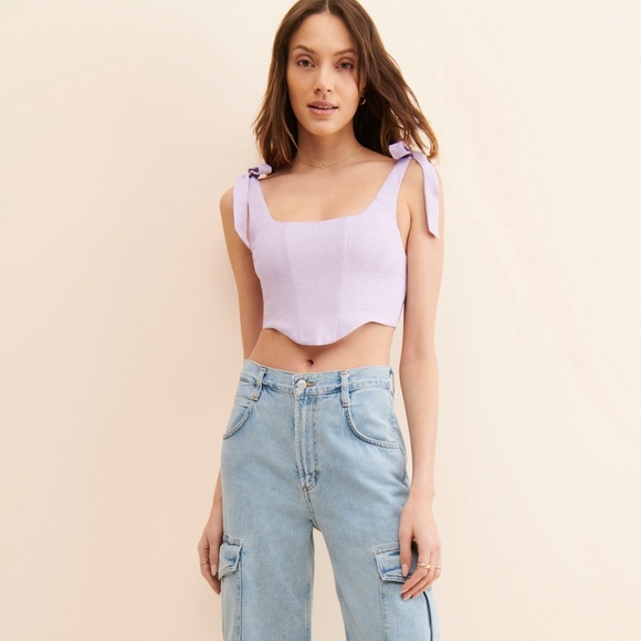 Farm Rio Linen Corset Top - Picture 7 of 16